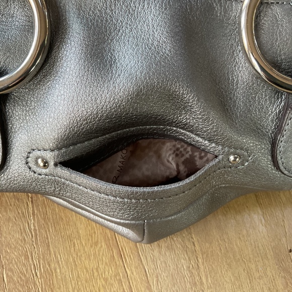 B. Makowsky Silver Metalic Leather Satchel Handbag “Like New” - Picture 10 of 11